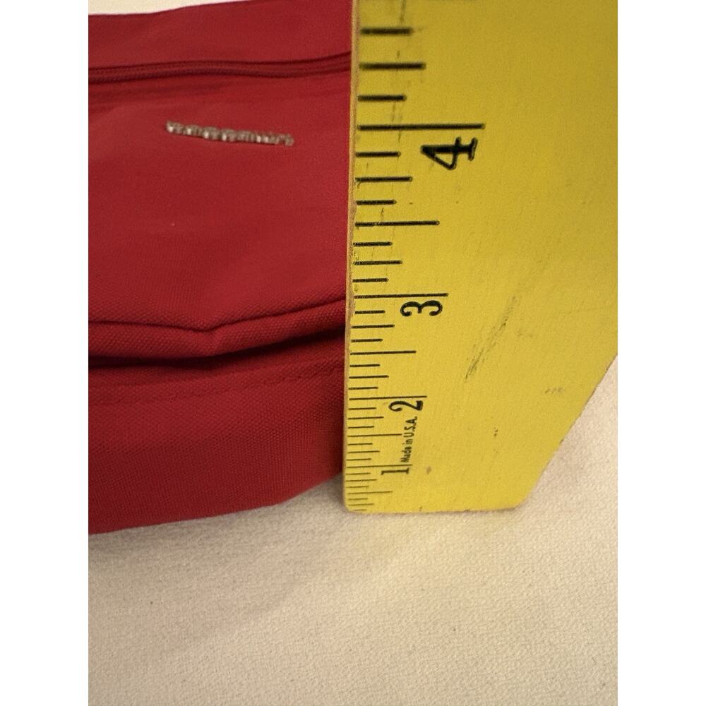 Baggallini Pocket Slim Red Crossbody Travel Bag Purse Silver Hardware Pockets - Picture 6 of 8